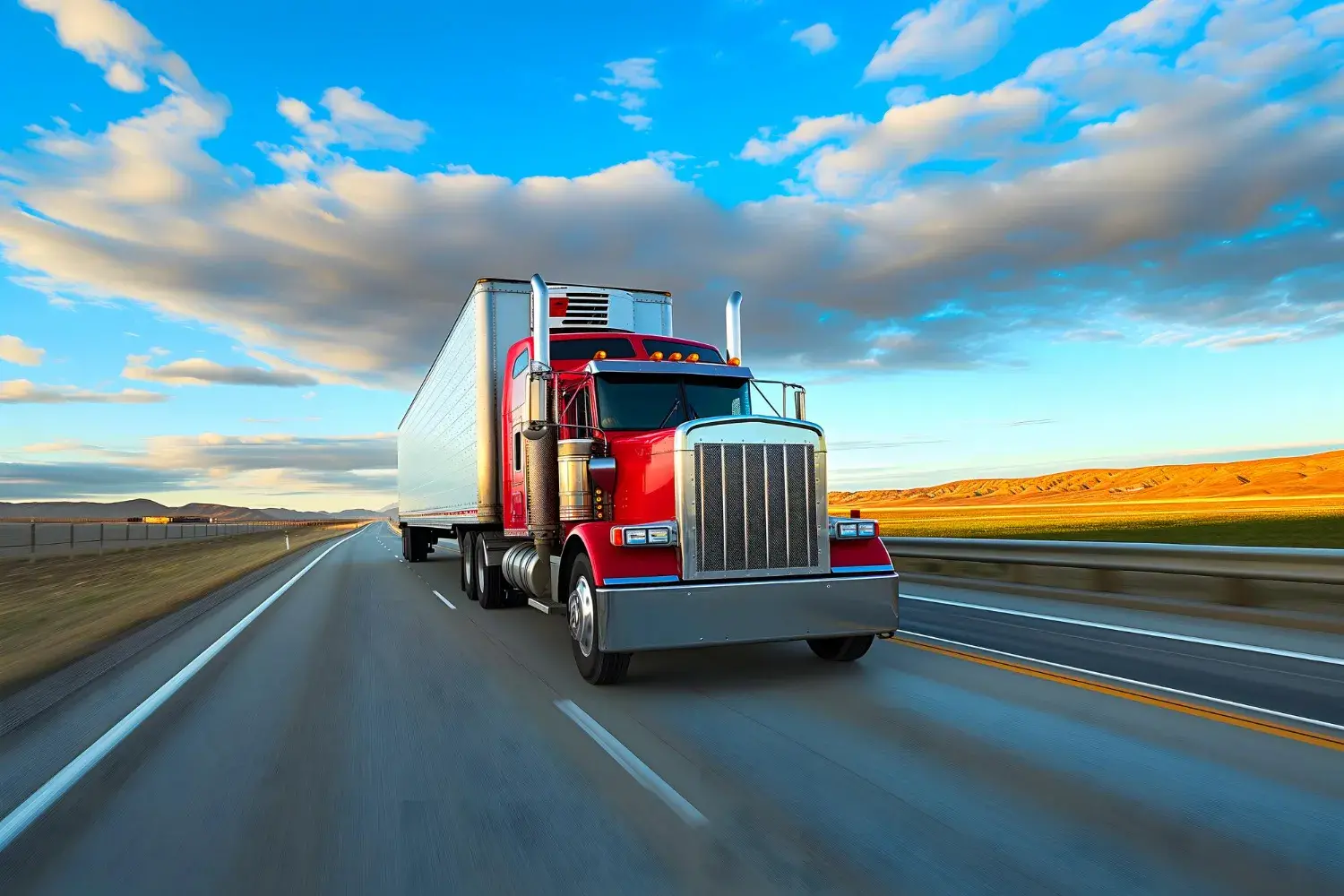 Precision Route Network — trucks on the open highway